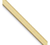 JewelryWeb Collar de cadena de espiga de oro amarillo macizo de 14 quilates de 2,5 mm para mujeres y hombres, 41 centimeters, Metal Seda Hueso metal seda, No es una piedra preciosa