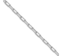 JewelryWeb Collar de cadena de oro blanco de 14 quilates de 2,2 mm de corte brillante biselado sólido para mujeres y hombres, 46 centimeters, Oro Metal Papel, No es una piedra preciosa
