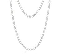 JewelryWeb Collar de cadena rolo ovalado de plata de ley 925 italiana de 3 mm de corte brillante (16 51 centímetros) para mujeres y hombres, 41 centimeters, Metal Plata Plata esterlina, No es una