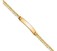 JewelryWeb Pulsera de identificación de oro amarillo macizo de 14 quilates de 4,5 mm, con ancla náutica, para mujer, 20 centimeters, Metal, No es una piedra preciosa