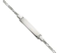 JewelryWeb Pulsera de identificación de plata de ley 925 pulida de 5,9 mm con 3 cm de extensión, pulsera de identificación para adolescentes de 14 cm, talla única, Metal Plata Plata de ley, No es una