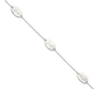 JewelryWeb Pulsera de plata de ley 925 pulida con texto en inglés "Live Laugh Love" de 19 cm para mujer, talla única, Metal Plata Plata de ley, No es una piedra preciosa
