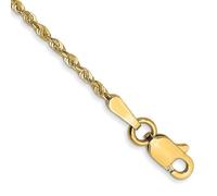 JewelryWeb Tobillera de oro amarillo sólido de 14 quilates con cierre de pinza de langosta de 1,5 mm, corte brillante, cadena de cuerda extra ligera, tobillera para mujeres y hombres, 23 centimeters