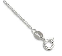 JewelryWeb Tobillera de plata de ley 925 de 1,2 mm con cadena Figaro para mujeres y hombres, 23 centimeters, Metal Plata Plata de ley, No es una piedra preciosa