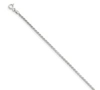JewelryWeb Tobillera de plata de ley 925 de 1,7 mm con corte brillante para mujeres y hombres, 23 centimeters, Metal Plata Plata de ley, No es una piedra preciosa