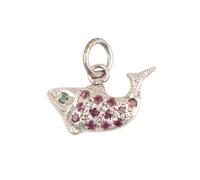 Jewels and Art Emporium Ruby & Emerald Fish Charm Pendant Both Side Studded Natural Gemstone 925 Sterling Silver Jewelry