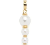 JEWELS BY LEONARDO 024424 Colgante Clip & Mix Boa, cadena colgante de acero inoxidable dorado, tres perlas de imitación cambiando con placas doradas, joyas regalo para mujeres, Eine Größe, Acero