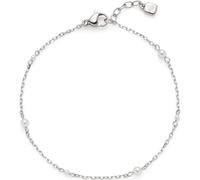 JEWELS BY LEONARDO 024453 - Pulsera de acero inoxidable plateado y perlas de imitación blancas, 18-21 cm de longitud, joyas para mujer, Eine Grösse, Acero inoxidable, No es una piedra preciosa