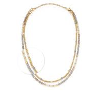 Jewels by Leonardo Bernadette 024809 - Collar de Acero Inoxidable Dorado con Perlas de Filigrana en Tonos Grises y Blancos, 50-82 cm de Longitud, Regalo para Mujer