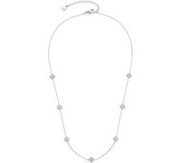 Jewels by Leonardo Ciao Lisette 025743 - Collar de Acero Inoxidable Plateado con Siete circonitas cúbicas en Forma de Flor, 42-47 cm de Longitud, Regalo para Mujer
