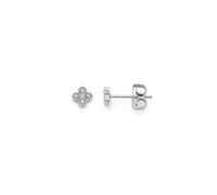 JEWELS BY LEONARDO Ciao Lisette 025747 - Pendientes de tuerca de acero inoxidable plateado, diseño de flor de filigrana de cinco pequeñas circonitas