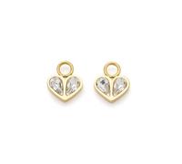 JEWELS BY LEONARDO Colgante Beauty's Ines • 1 par de colgantes de acero inoxidable dorado • Dos gotas de cristal transparente facetadas en forma de corazón • Joyería regalo para mujeres • 025522