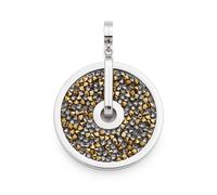 JEWELS BY LEONARDO Colgante Clip & Mix Blanca • Colgante de acero inoxidable plateado • Cristales de cristal iridiscentes en tonos grises y bronce • Clip M (4,8 mm Ø) • Joyería de regalo para mujer