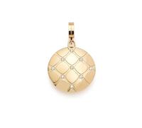 JEWELS BY LEONARDO Colgante Clip & Mix Cocobello • Cadena colgante de acero inoxidable dorado • Superficie curvada estructurada con circonitas • Clip M (4,8 mm de diámetro) • Mujer • 025652