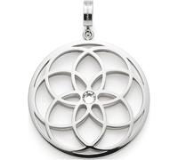 JEWELS BY LEONARDO Colgante Clip & Mix Flowery • Colgante de cadena de acero inoxidable plateado • Patrón de flores • Joyas regalo para mujeres • 024942, 4,8 cm, Acero inoxidable, No es una piedra
