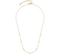 JEWELS BY LEONARDO Collar Ciao Janna • fina cadena de ancla de espejo de acero inoxidable dorado • adornos estilizados de trébol • 42-47 cm de longitud • Regalo de joyería para mujer • 023940