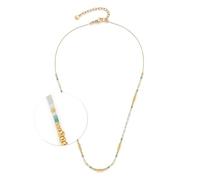 JEWELS BY LEONARDO Collar Ciao Lilly • Cadena veneciana corta de acero inoxidable dorado • Perlas en tonos blanco y turquesa • 42 - 47 cm de longitud • Joyas regalo para mujeres • 024983, 42 cm, Acero