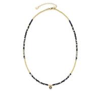 JEWELS BY LEONARDO Collar Ciao Lola • Cadena de acero inoxidable dorado • Cristales de cristal negro con brillantes facetados • 40-45 cm de longitud • Joyas especiales regalo para mujeres • 018781