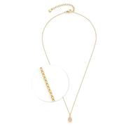 JEWELS BY LEONARDO Collar Ciao Rosy • Cadena corta de ancla de espejo de acero inoxidable dorado • Colgante en forma de gota en rosa delicada • 42-47 cm de longitud • Regalo de joyas para mujer •