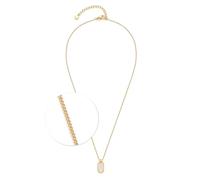 JEWELS BY LEONARDO Collar Ciao Tally • Cadena corta de acero inoxidable dorado • colgante de nácar ovalado • 42-47 cm de longitud • Regalo de joyas para mujer • 024978, 42 cm, Acero inoxidable, No es