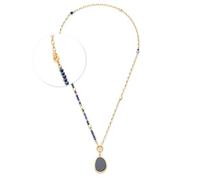 Jewels by Leonardo Collar Clip & Mix Charlene, 3 Piezas, Acero Inoxidable, Cadena de 50 cm, Pulsera de 19 cm, Colgante de 4 cm, Cristal, Perla y río Azul, Regalo para Mujer, 025598