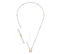 Jewels by Leonardo Collar Clip & Mix Christa, Collar de Acero Inoxidable Dorado, Perlas de imitación Blancas con Elementos Dorados, 70-71,3 cm de Longitud, Regalo para Mujer, 025567