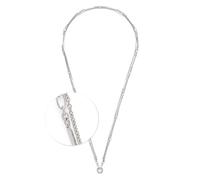 JEWELS BY LEONARDO Collar Clip & Mix Grace • Cadena de eslabones largos de acero inoxidable plateado • Cadena de doble fila • 80-81,3 cm de longitud • Regalo de joyas para mujeres • 024932, 80 cm,