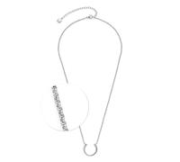 JEWELS BY LEONARDO Collar Clip & Mix Maisy • Cadena de ancla corta de acero inoxidable plateado • Anillo semiabierto que ofrece espacio para colgantes • 45-52 cm de longitud • Regalo de joyas para