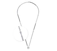 Jewels by Leonardo Collar Clip & Mix Manon de Acero Inoxidable Plateado, Cristal Azul y Perlas de Catseye Azul Oscuro, 80-81,3 cm de Longitud, Regalo para Mujer, 025565