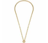 JEWELS BY LEONARDO Collar Clip & Mix Romea • Cadena de acero inoxidable dorado • Cadena maciza en forma de frijol • Anillo para colgar colgantes • 50 cm de longitud • Regalo Joyas Mujer • 023272
