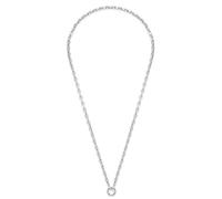 JEWELS BY LEONARDO Collar Clip & Mix Yvette • Joyas de cuello de acero inoxidable plateado • Cadena ovalada y redonda de eslabones alternos • 60-61,3 cm de longitud • Joyería regalo para mujer