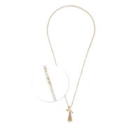 JEWELS BY LEONARDO Collar Donna • Cadena larga sin fin de acero inoxidable dorado • Collar de perlas de cristal en suaves tonos beige • colgante de borla • 80 cm de longitud • Regalo de joyas para