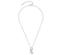 JEWELS BY LEONARDO Collar Franzi • Cadena de clip de acero inoxidable plateado • Colgante de estrella de mar y perla de piedra azul claro • 50-57 cm de longitud • Joyas regalo para mujeres • 026200