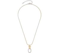 JEWELS BY LEONARDO Collar Lena • Cadena de ancla redonda de acero inoxidable bicolor • Colgante con circonitas • 4 2-47 cm de longitud • Joyas de regalo para mujer • 023402