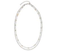 JEWELS BY LEONARDO Collar Marit • Joyas de cuello de acero inoxidable bicolor • Perlas diferentes en tonos gris-azul • 45-50 cm de longitud • Regalo de joyas para mujer • 025962