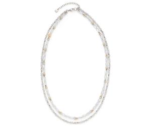JEWELS BY LEONARDO Collar Marit • Joyas de cuello de acero inoxidable bicolor • Perlas diferentes en tonos gris-azul • 45-50 cm de longitud • Regalo de joyas para mujer • 025962