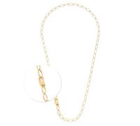 JEWELS BY LEONARDO Collar Tory • Cadena larga de eslabones de acero inoxidable dorado • Eslabones grandes y aireados en forma de diamante suave • 80 cm de longitud • Regalo de joyas para mujer •