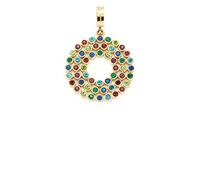 JEWELS BY LEONARDO Jewels Clip&Mix 021789 - Colgante redondo de acero inoxidable con cristales de cristal azul, verde y rojo