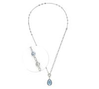 JEWELS BY LEONARDO Juego de joyas Clip & Mix Vicky • Juego de 3 piezas de collar de 50 cm • Pulsera 18,5 cm • Colgante 3,7 cm • Piedras de cristal facetadas en claro y azul • Acero inoxidable plateado