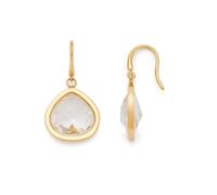 JEWELS BY LEONARDO Juvinga 025683 - Pendientes de acero inoxidable dorado con piedra de cristal transparente en forma de triángulo redondeado