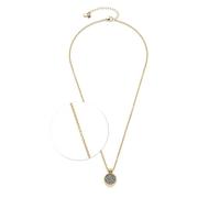 Jewels by Leonardo Odelle 024938 - Collar de Acero Inoxidable Dorado con Colgante Redondo con Piedra de ágata Brillante, 45-50 cm de Longitud, Regalo para Mujer