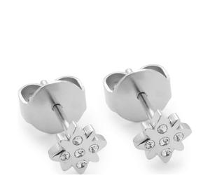 JEWELS BY LEONARDO Pendientes Ciao Campagnola, 1 par de pendientes de acero inoxidable plateado, circonitas, joyas regalo para mujer, 024462, Eine Größe, Acero inoxidable, Sin piedra preciosa