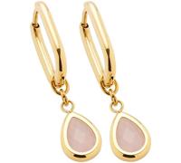 JEWELS BY LEONARDO Pendientes Ciao Rosy • 1 par de pendientes de acero inoxidable dorado • Piedra rosa en forma de gota • Regalo de joyas para mujer • 024973, Eine Grösse, Acero inoxidable, Sin piedra