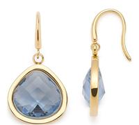 JEWELS BY LEONARDO Pendientes Juvinga, 1 par de pendientes de acero inoxidable dorado, piedra de cristal azul en forma de triángulo redondeado, joyas regalo para mujer, 024426, Eine Größe, Acero
