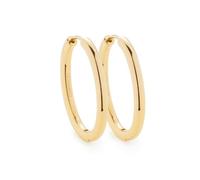 JEWELS BY LEONARDO Pendientes Luzie • 1 par de pendientes de aro de acero inoxidable dorado • Pendientes de aro ovalados de tamaño mediano • Joyería regalo para mujeres • 026133