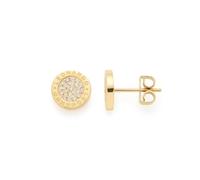 JEWELS BY LEONARDO Pendientes Matrix Lusso • 1 par de pendientes de acero inoxidable dorado • Centro de circonitas brillantes • Regalo de joyería para mujer • 026142