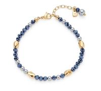 JEWELS BY LEONARDO Pulsera Aline • Pulsera de acero inoxidable dorado • Mezcla de perlas ensartadas, piedras de cristal y pepitas de oro • 18,5-21 cm de longitud • Regalo de joyería para mujer
