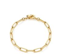 Jewels by Leonardo Pulsera Clip & Mix Estrella • Pulsera de Acero Inoxidable Dorado • Cadena de eslabones ovalados con Aspecto Grueso • 19 cm de Longitud • Regalo de joyería para Mujer • 021615
