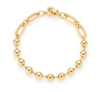 JEWELS BY LEONARDO Pulsera Dotty • Pulsera de acero inoxidable dorado • Bolas fuertes con elegantes puentes • 19 cm de longitud • Joyas regalo para mujeres • 024925