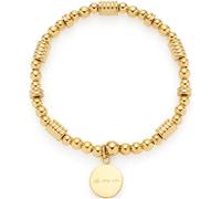 JEWELS BY LEONARDO Pulsera Elisabeth • Pulsera elástica de acero inoxidable dorado • Mezcla voluminosa de bolas y discos de metal • 19 cm de longitud • Regalo de joyas para mujer • 024843, Eine